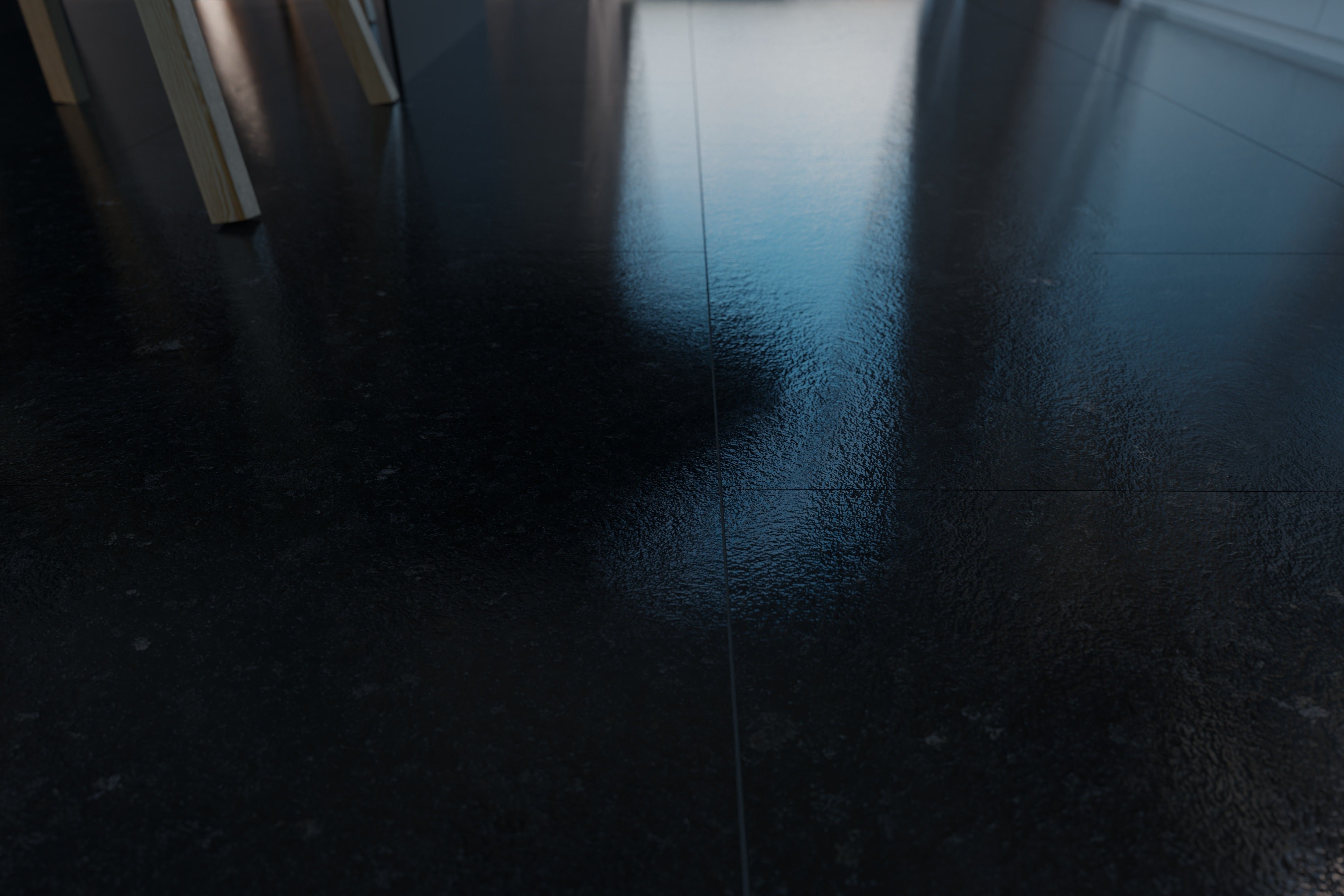 Seamless Black Galaxy Granite Tiles Floor 4k 3D model_4
