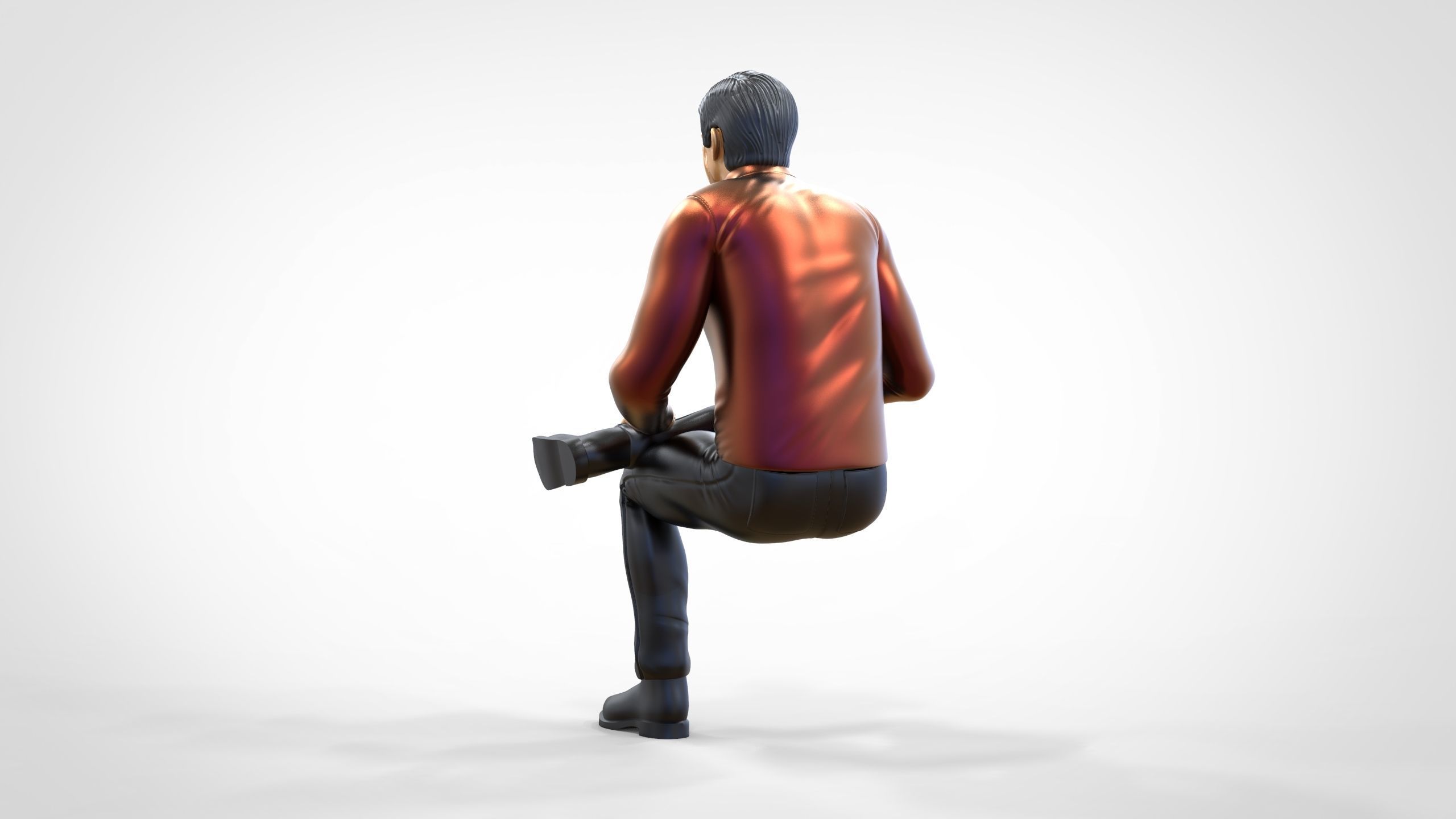 N4 Sitting man waiting 3D print model_13