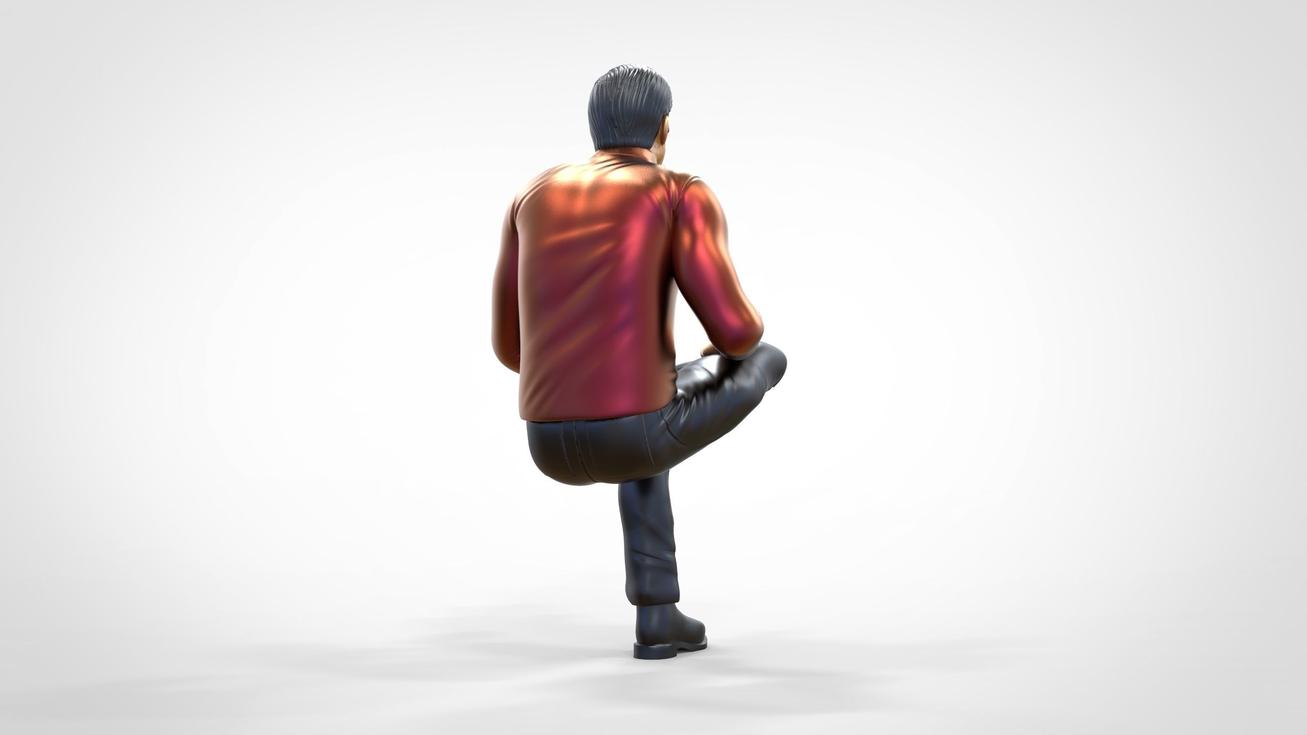 N4 Sitting man waiting 3D print model_10