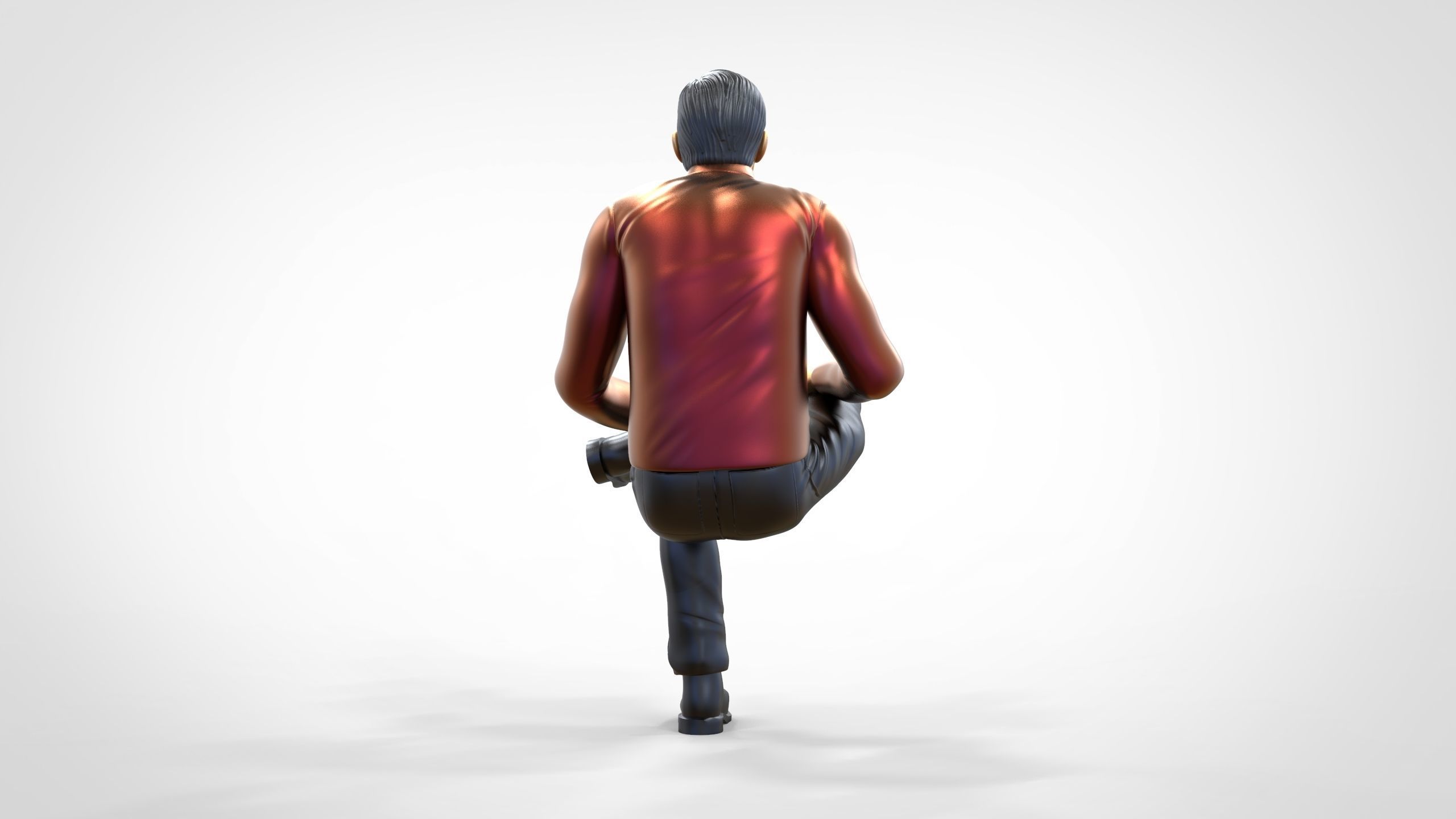 N4 Sitting man waiting 3D print model_11
