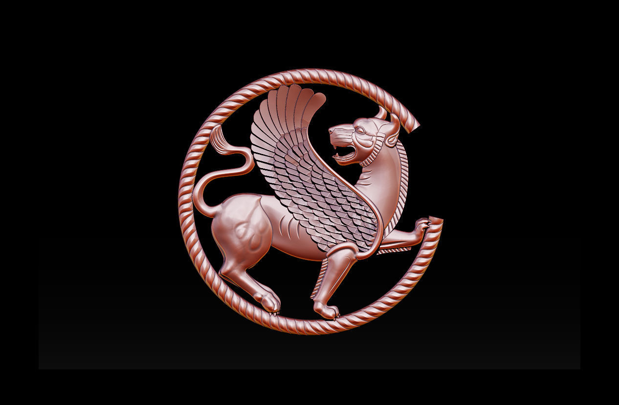 persian griffin jewelry 3D print model_1