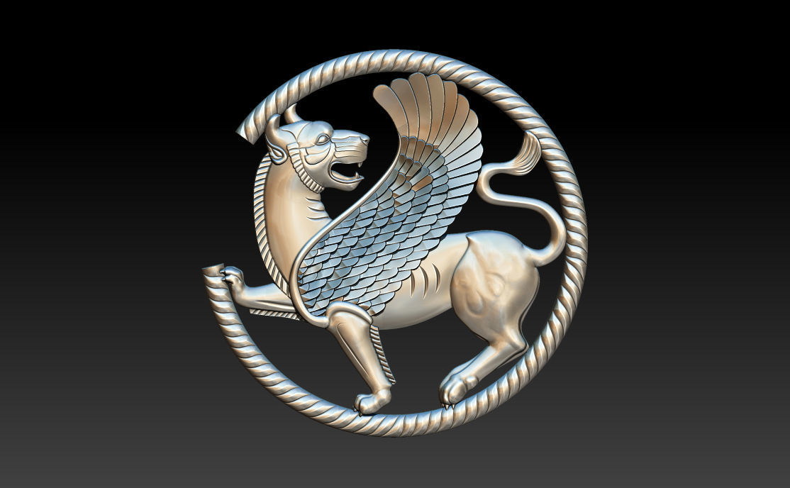 persian griffin jewelry 3D print model_16