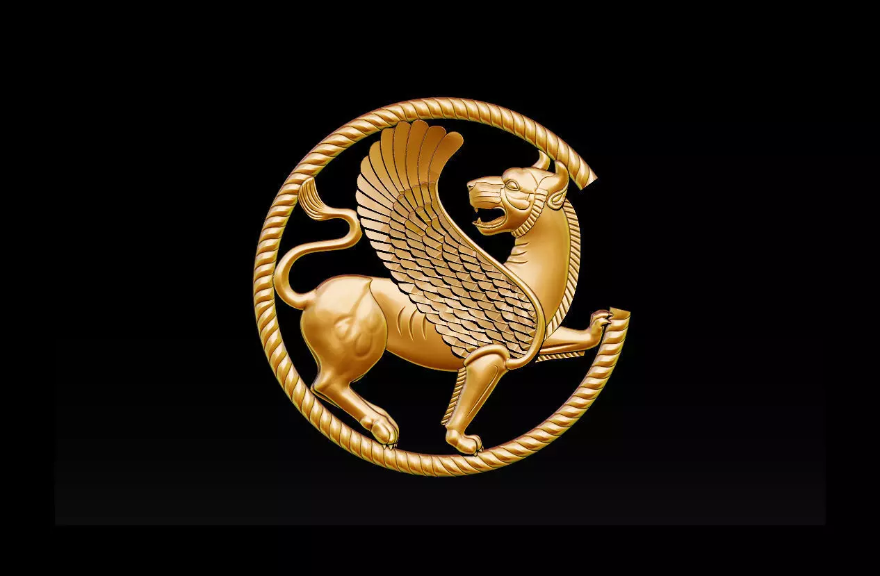 persian griffin jewelry 3D print model_0