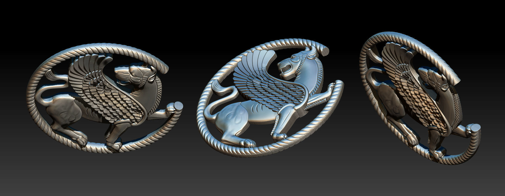 persian griffin jewelry 3D print model_12