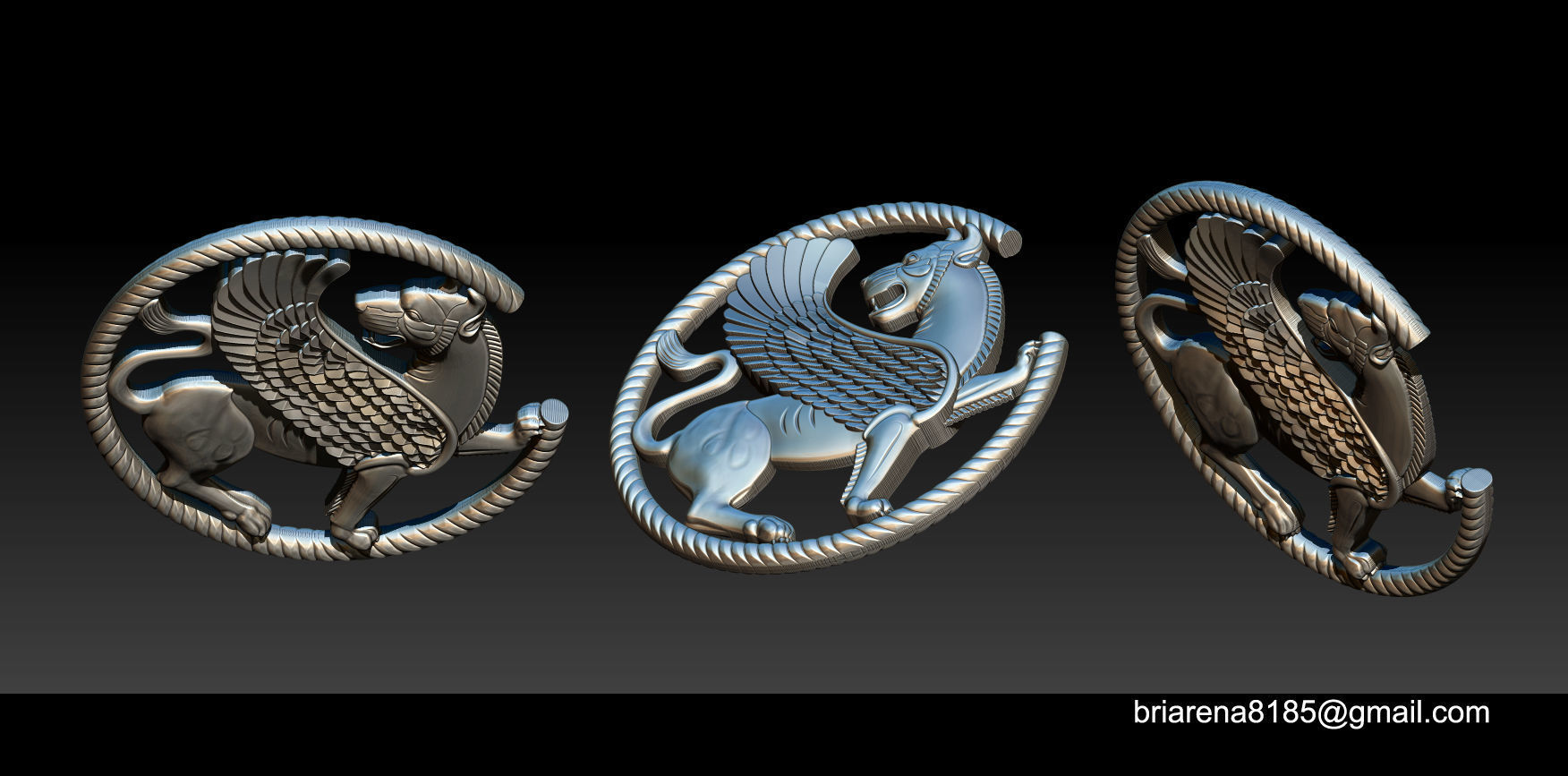 persian griffin jewelry 3D print model_3