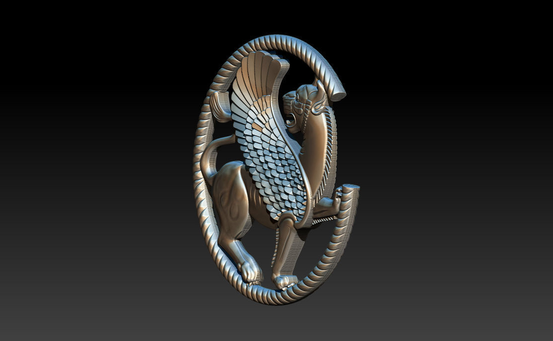 persian griffin jewelry 3D print model_19