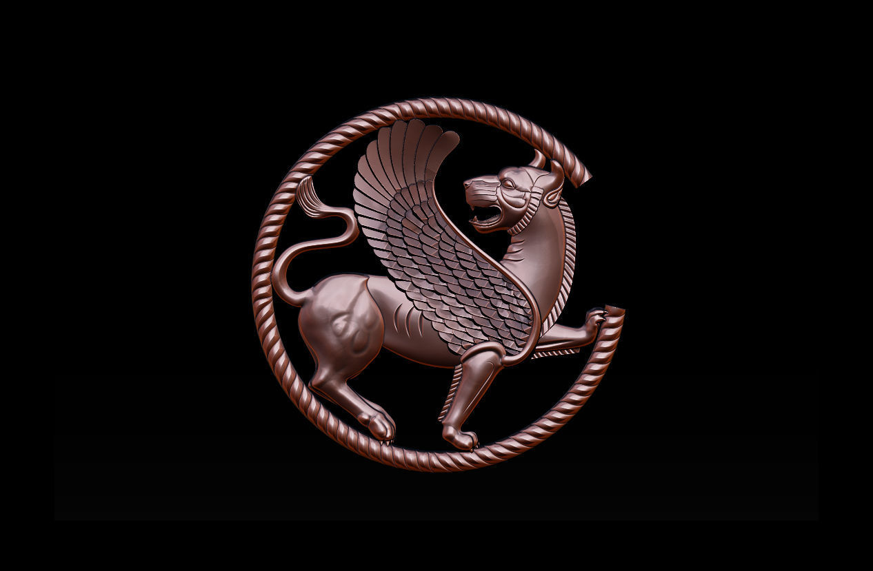persian griffin jewelry 3D print model_2
