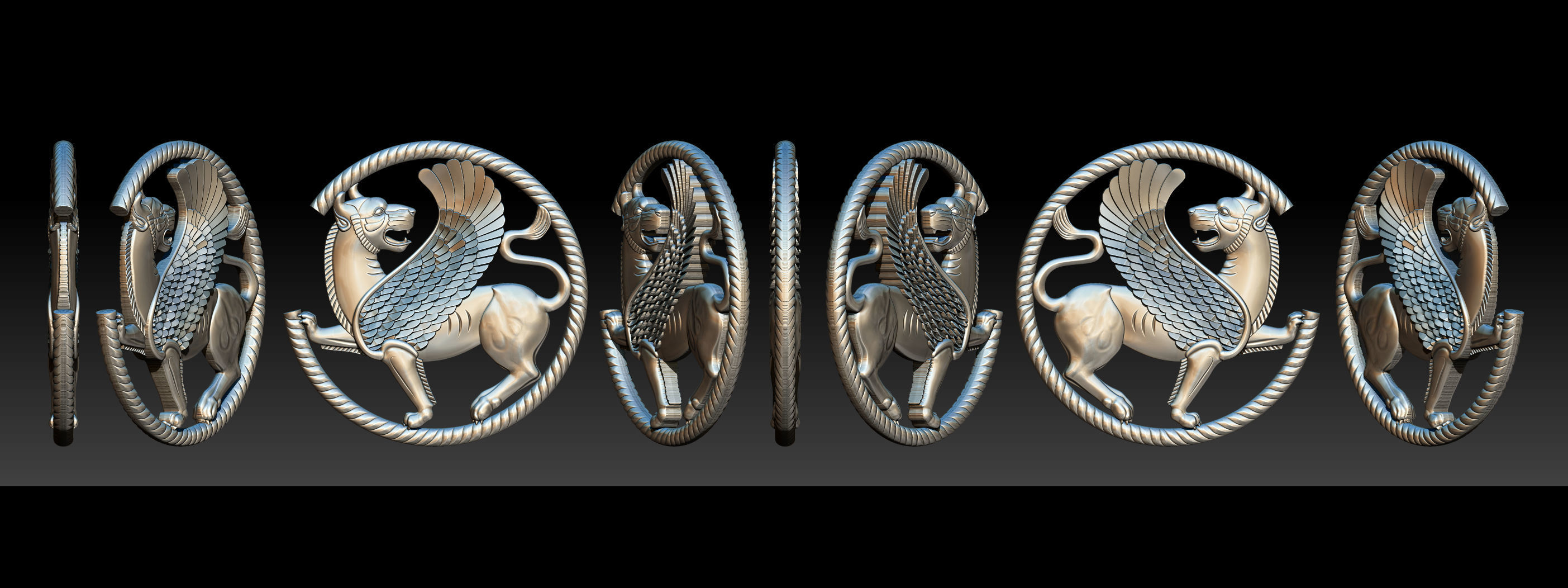 persian griffin jewelry 3D print model_21