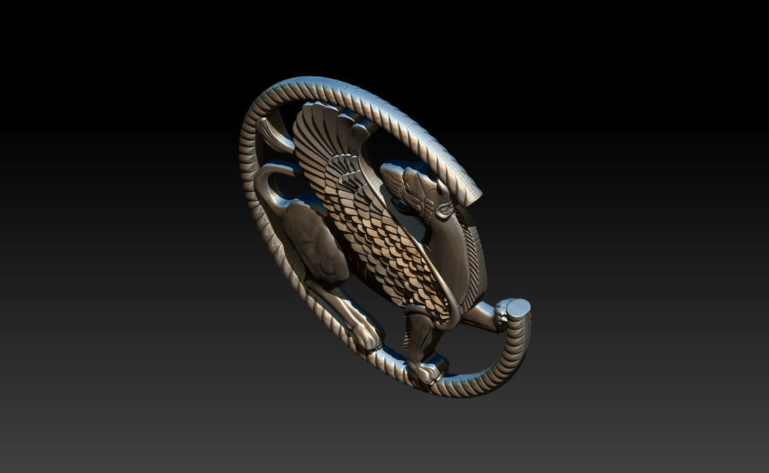 persian griffin jewelry 3D print model_9