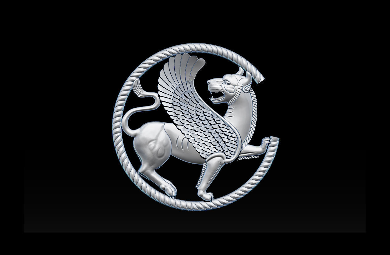 persian griffin jewelry 3D print model_5