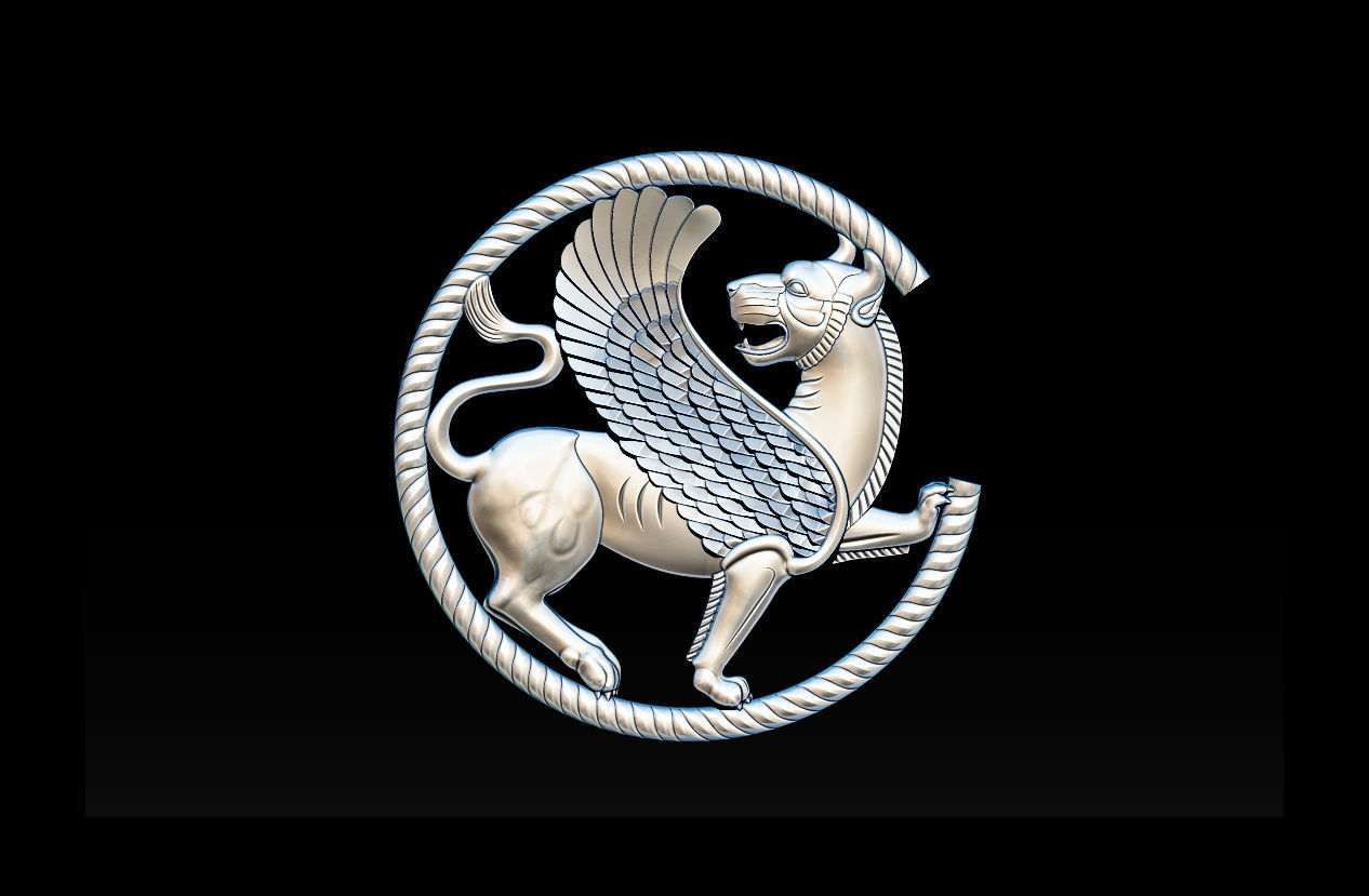 persian griffin jewelry 3D print model_7