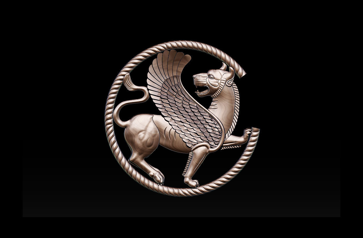 persian griffin jewelry 3D print model_4