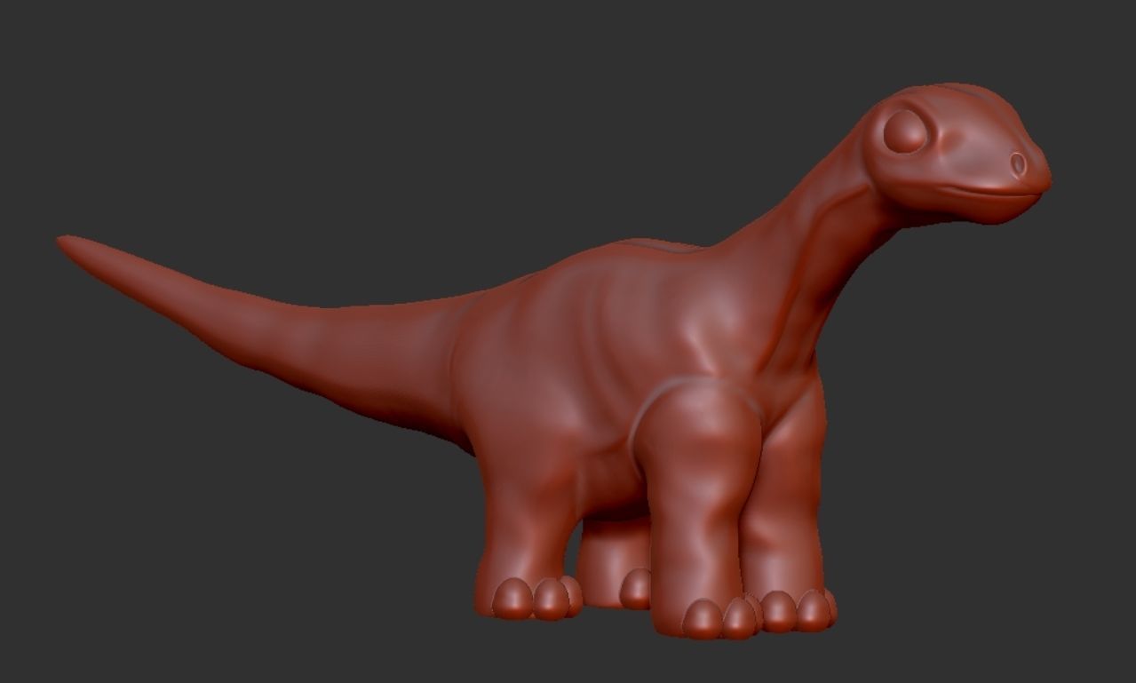 Brontosaurus Cartoon Dinosour 3D print model_4