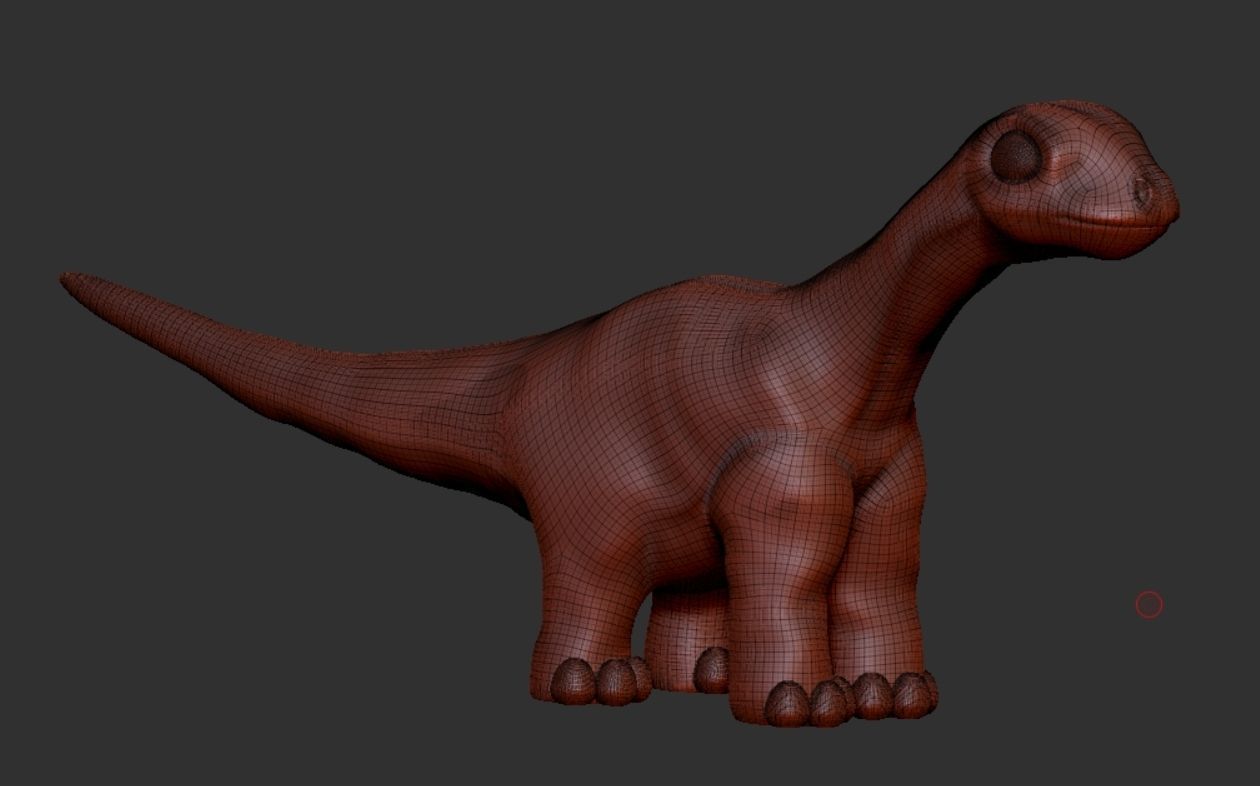 Brontosaurus Cartoon Dinosour 3D print model_5