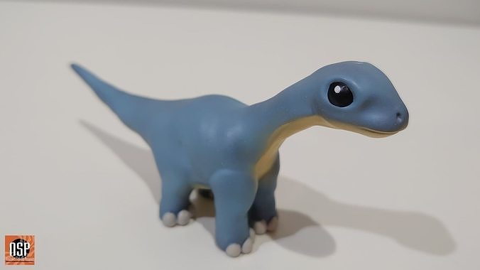Brontosaurus Cartoon Dinosour 3D print model