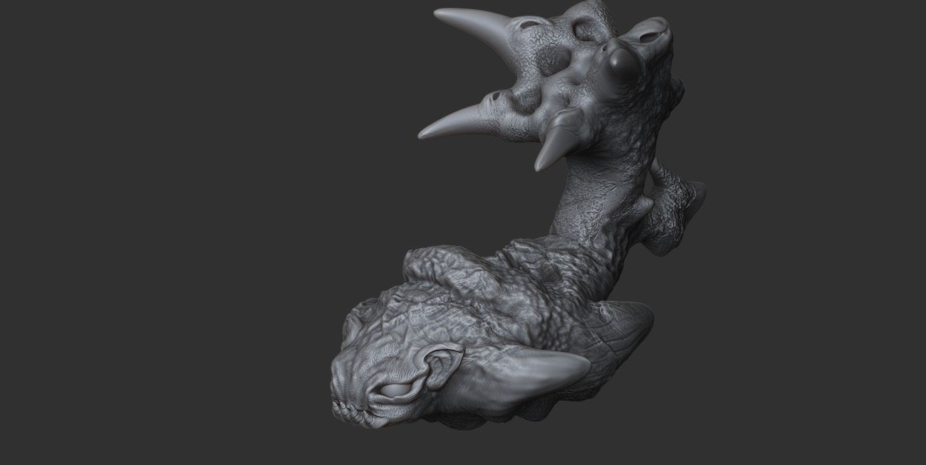 monster sea worm alien scifi  3D model_8