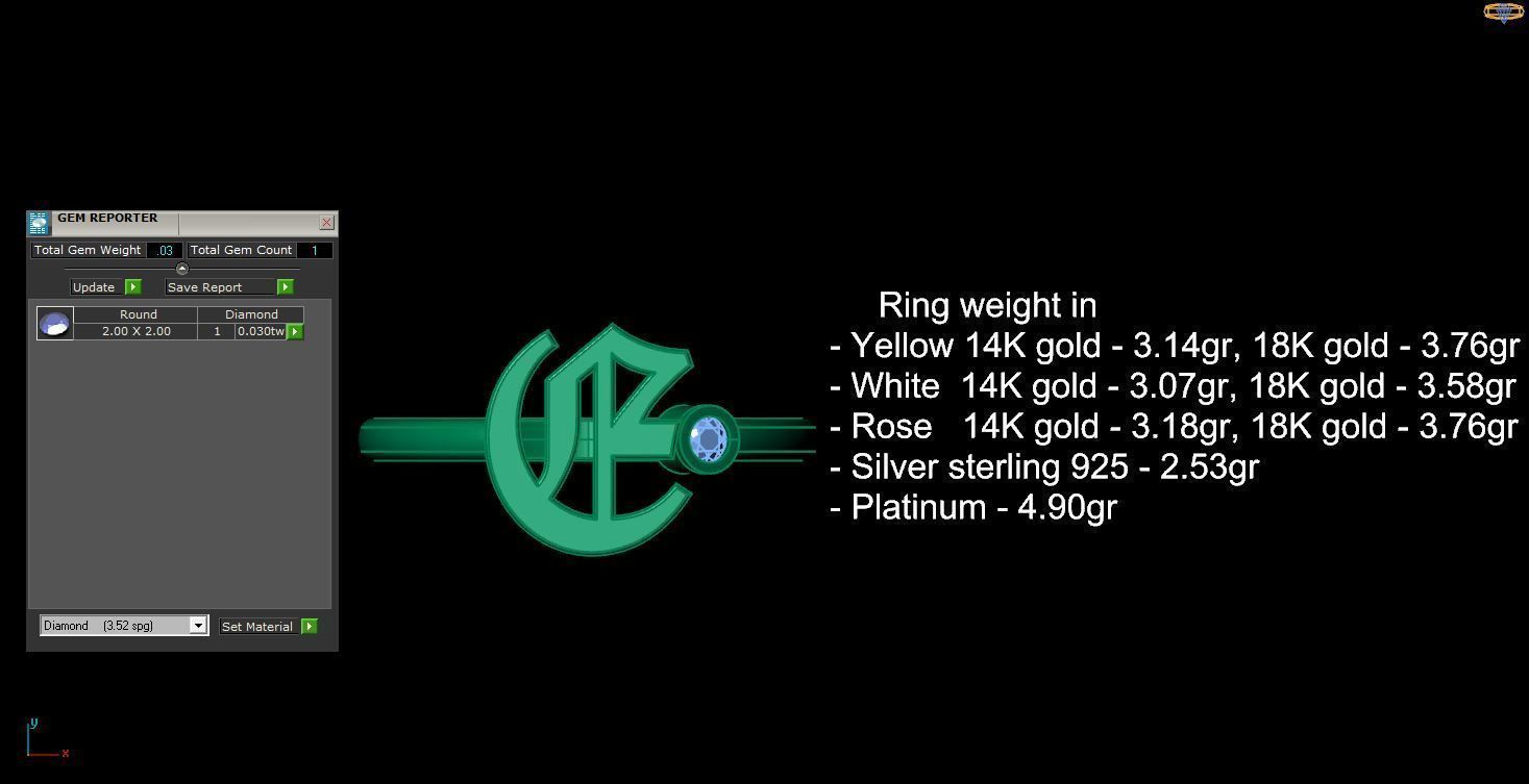 - Old English font ring E 3D print model_12