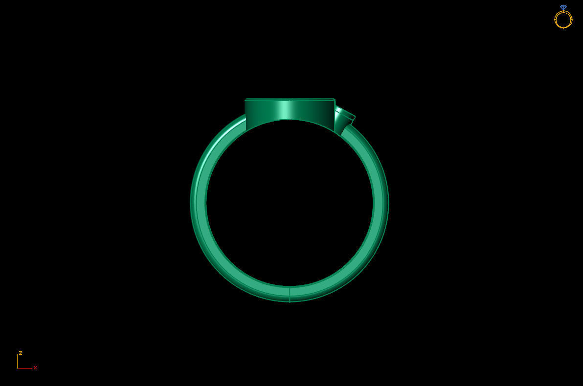 - Old English font ring E 3D print model_7