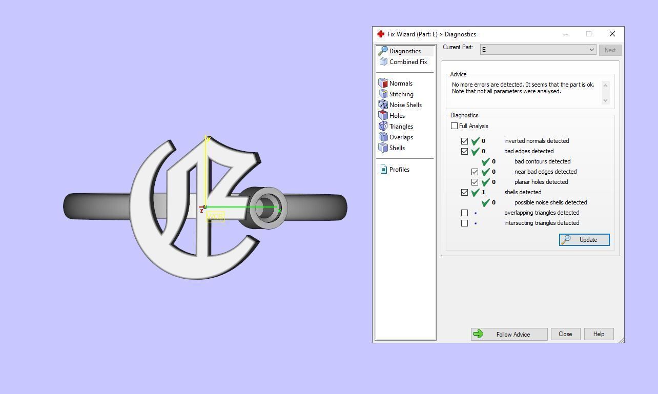 - Old English font ring E 3D print model_13