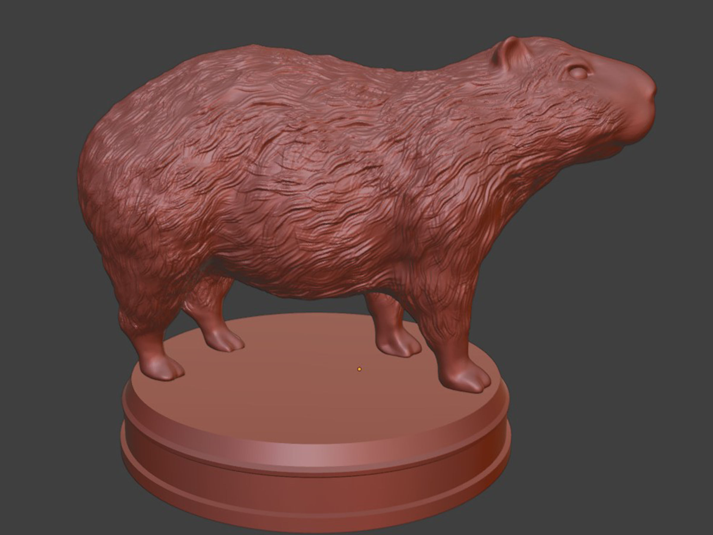 Silver Furry Capybara 3D print model_7