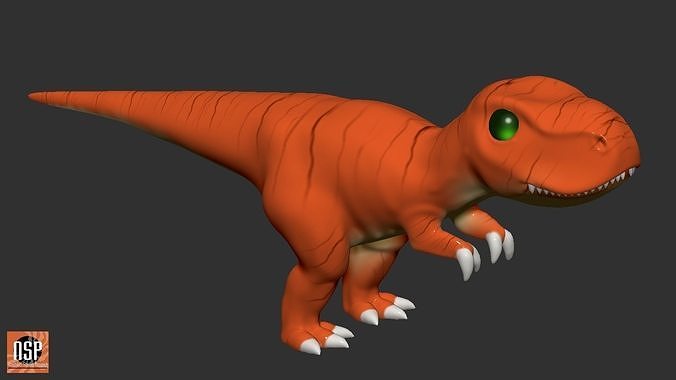 Tyrannosaurus Rex Catoon Dinosaur 3D print model