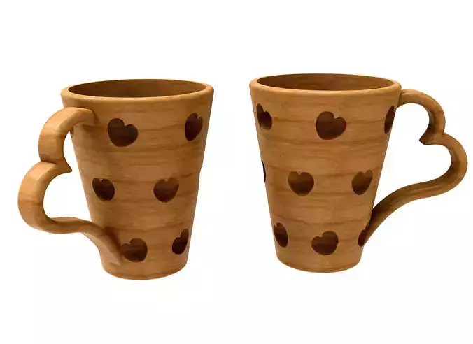 3D Model STL Mug heart shaped coffee mugs