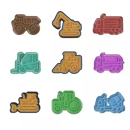 CONSTRUCTION VEHICLES CUTTERS - Can be used commercially 3D print model