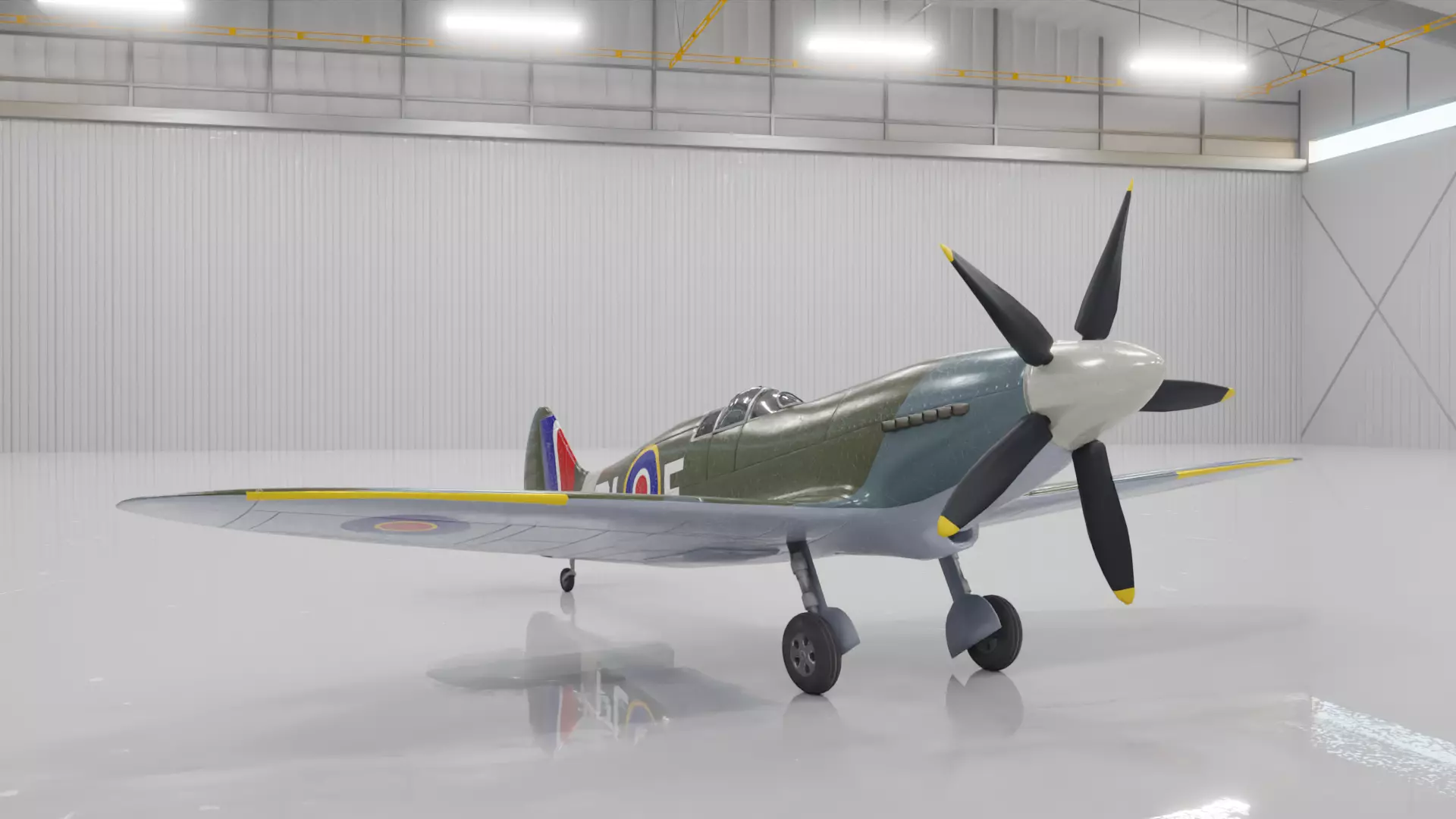 Supermarine Spitfire 3D Model Low-poly 3D model_0