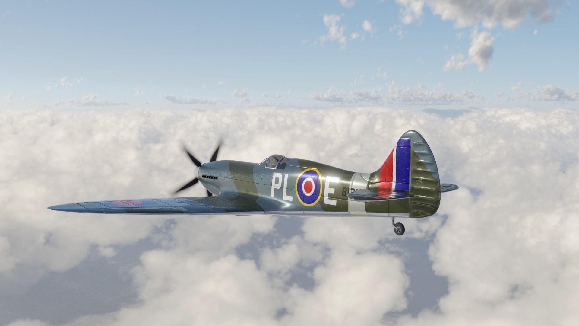 Supermarine Spitfire 3D Model Low-poly 3D model_7