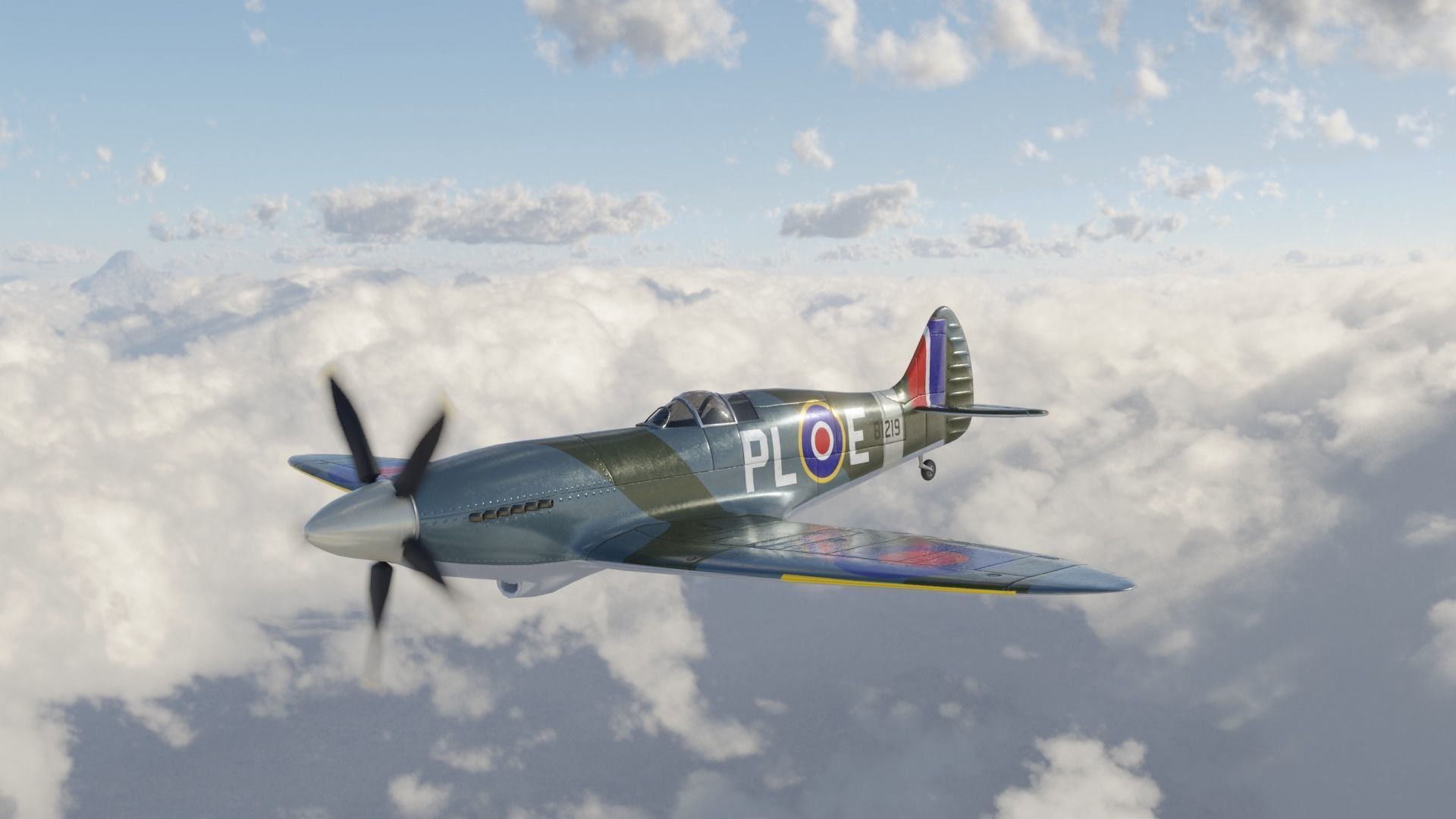 Supermarine Spitfire 3D Model Low-poly 3D model_1