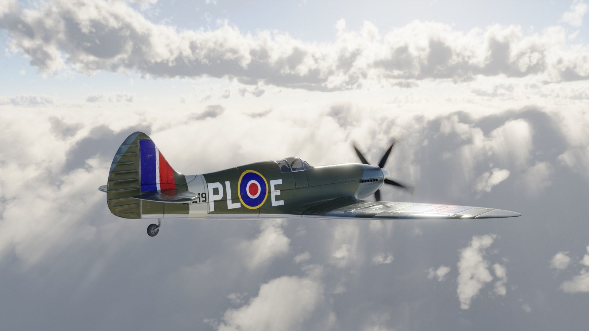 Supermarine Spitfire 3D Model Low-poly 3D model_11