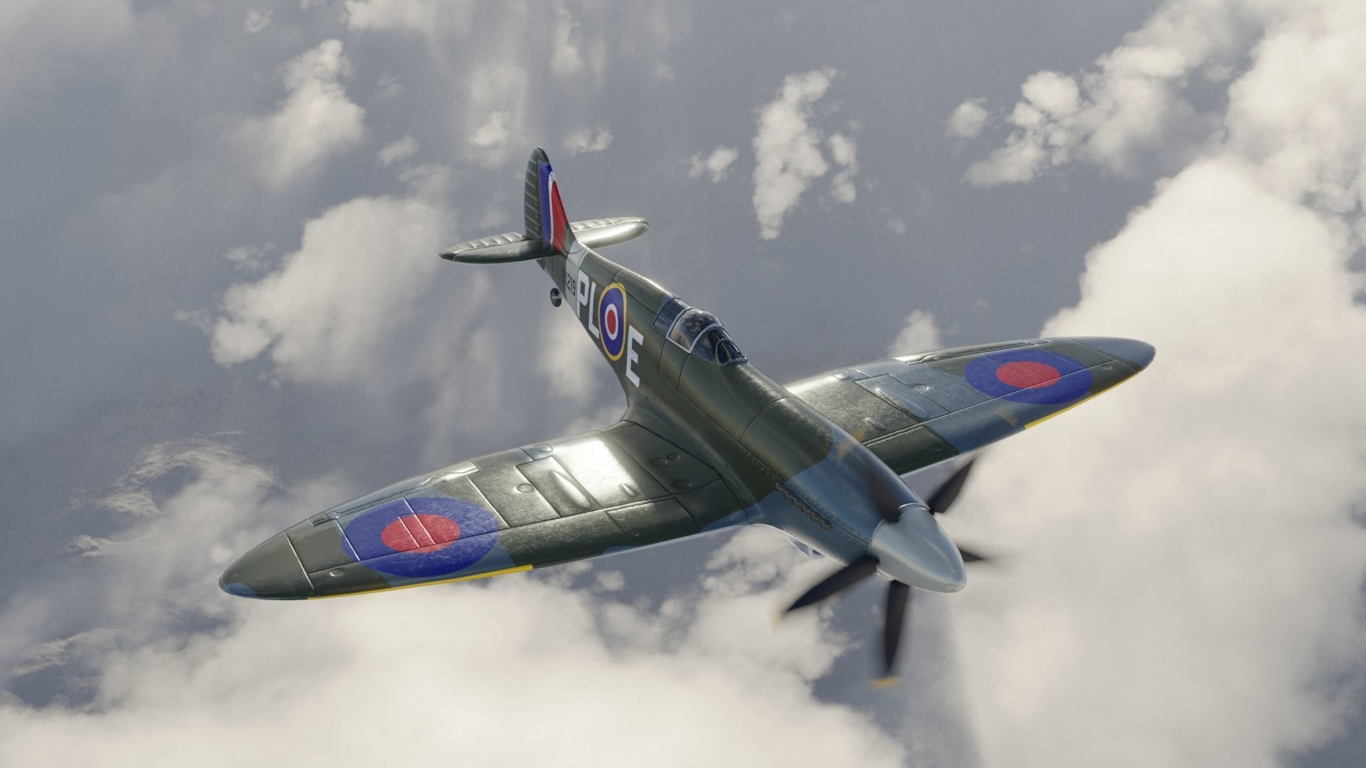 Supermarine Spitfire 3D Model Low-poly 3D model_15