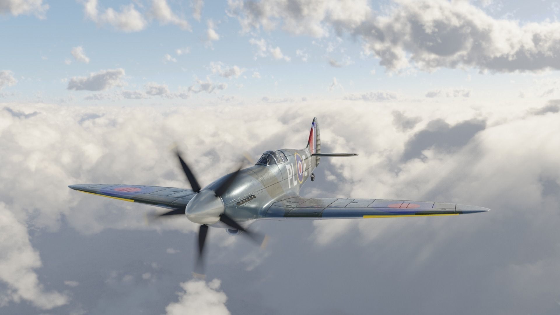 Supermarine Spitfire 3D Model Low-poly 3D model_5