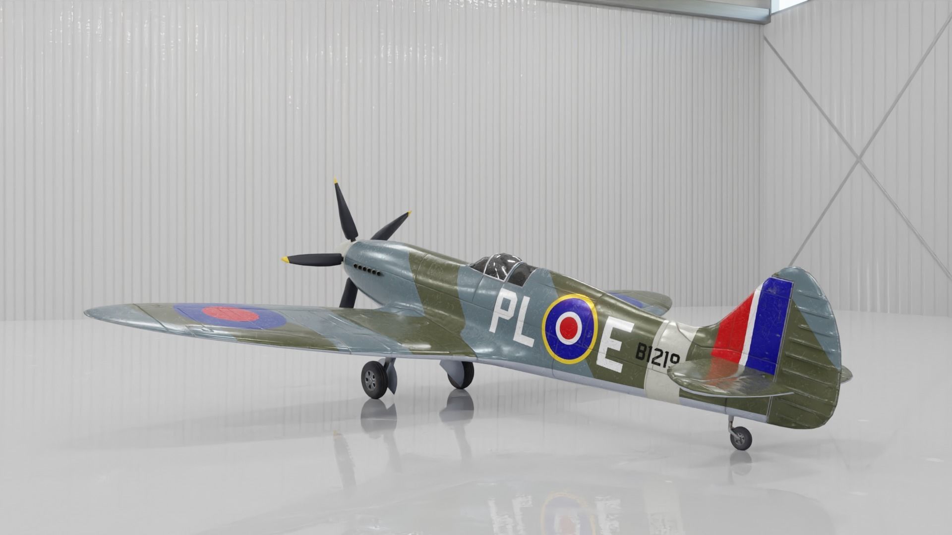 Supermarine Spitfire 3D Model Low-poly 3D model_19