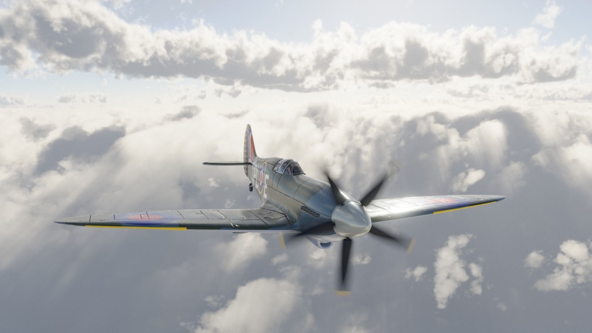 Supermarine Spitfire 3D Model Low-poly 3D model_3