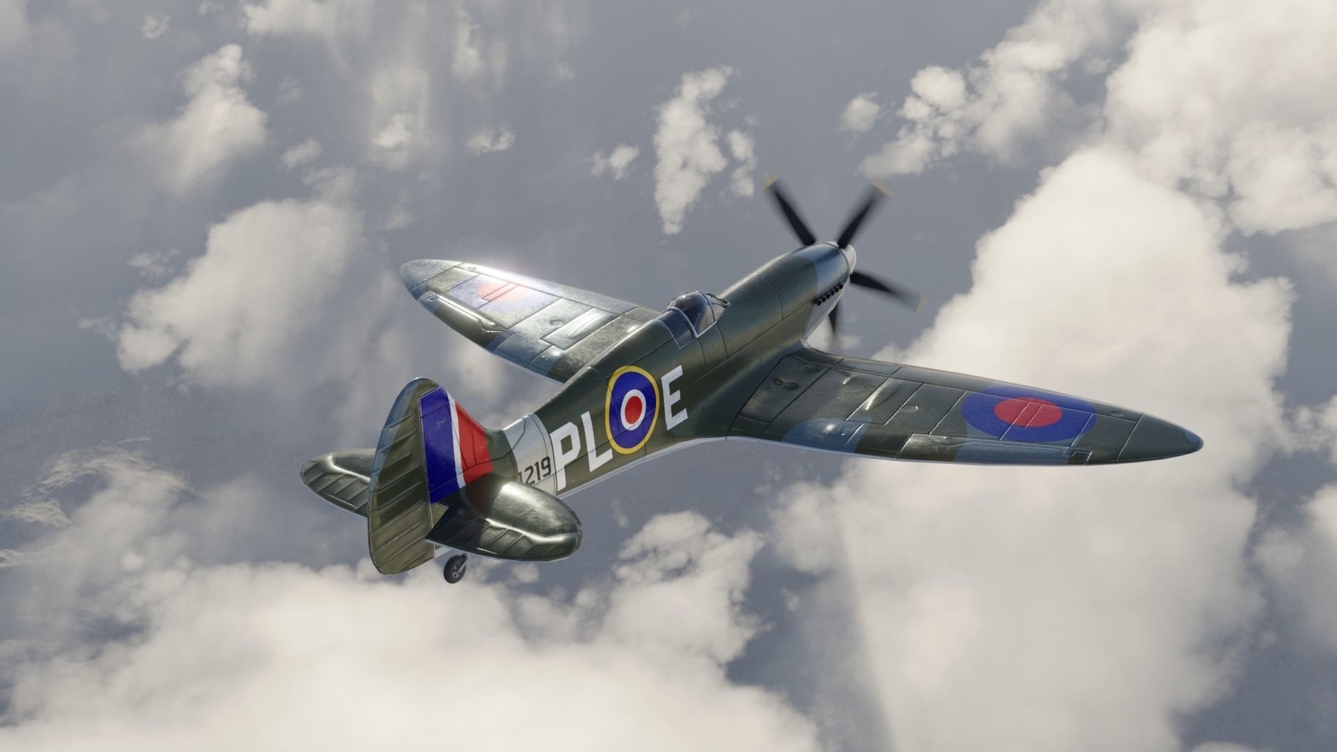 Supermarine Spitfire 3D Model Low-poly 3D model_16