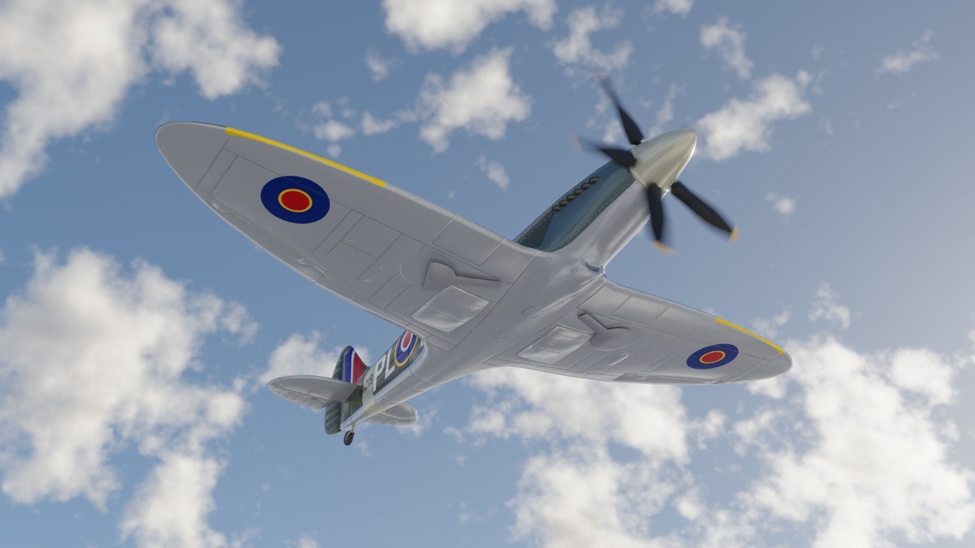 Supermarine Spitfire 3D Model Low-poly 3D model_13