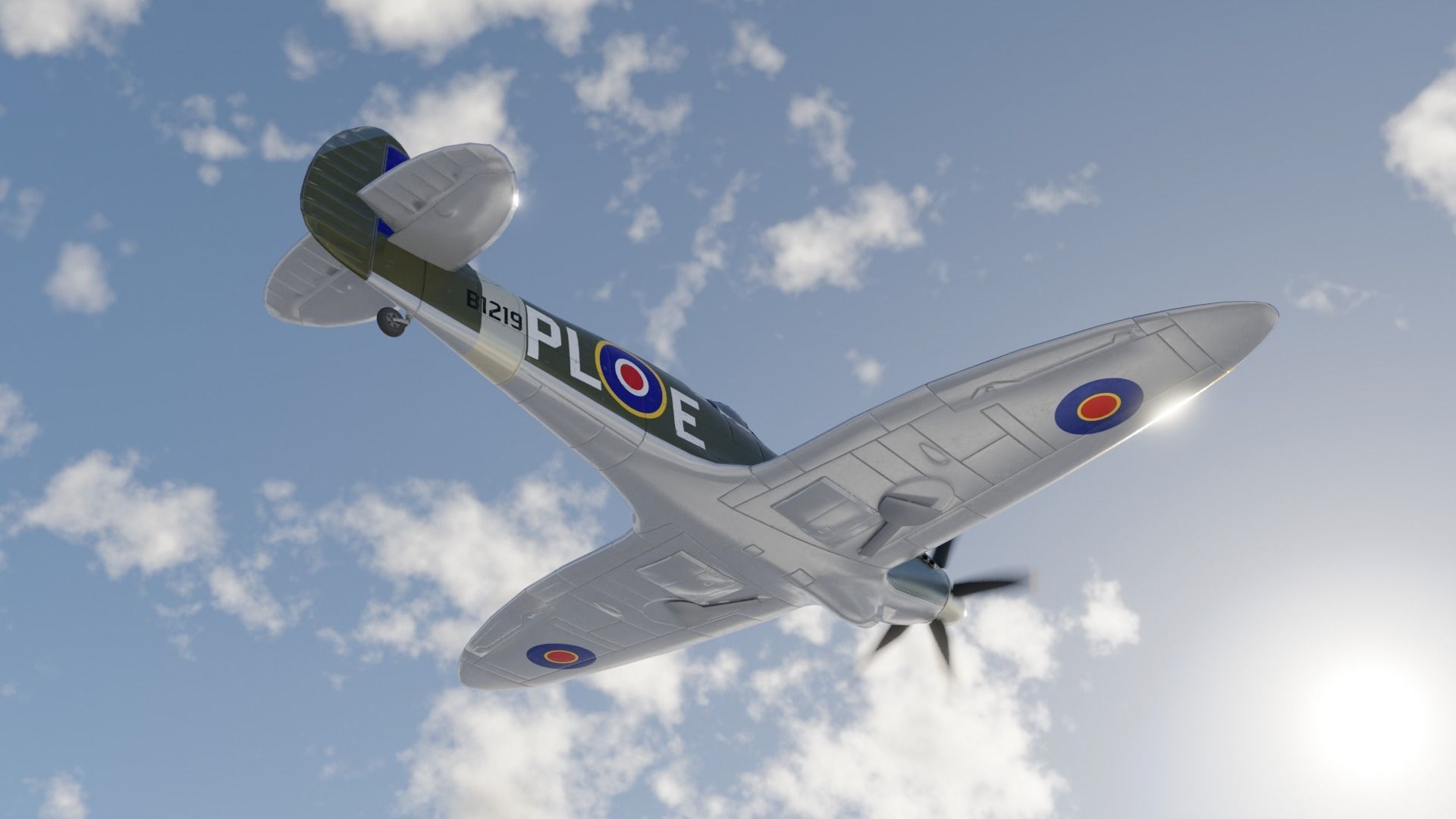 Supermarine Spitfire 3D Model Low-poly 3D model_14