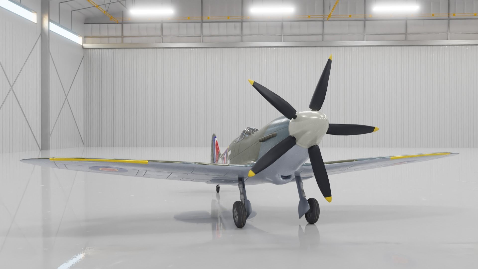 Supermarine Spitfire 3D Model Low-poly 3D model_21