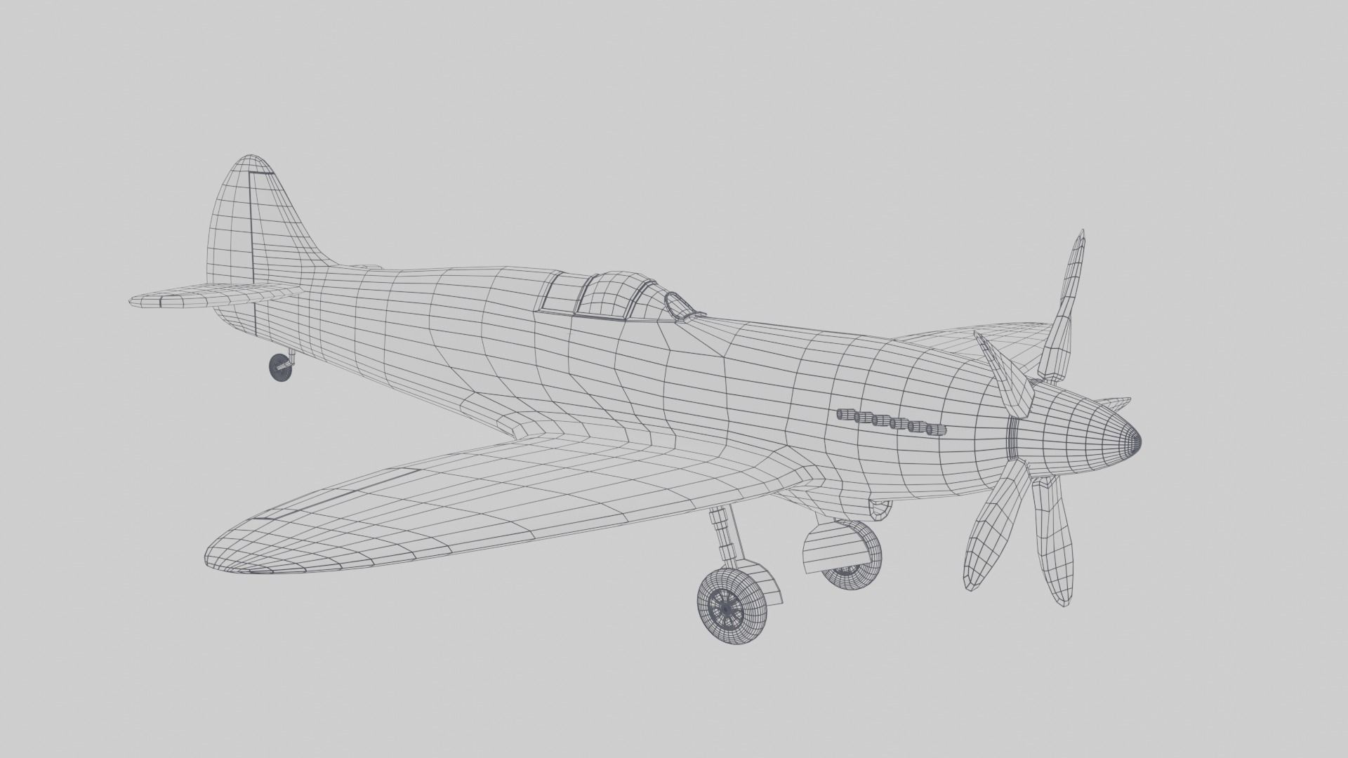 Supermarine Spitfire 3D Model Low-poly 3D model_26