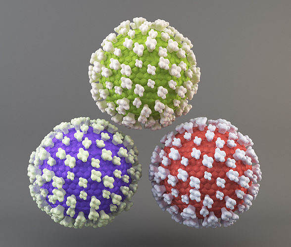Virus molecule Low-poly 3D model