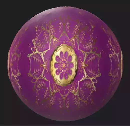 Vintage golden doodles Surface PBR Texture