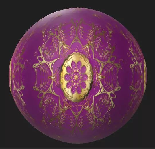 Vintage golden doodles Surface PBR Texture Texture_0