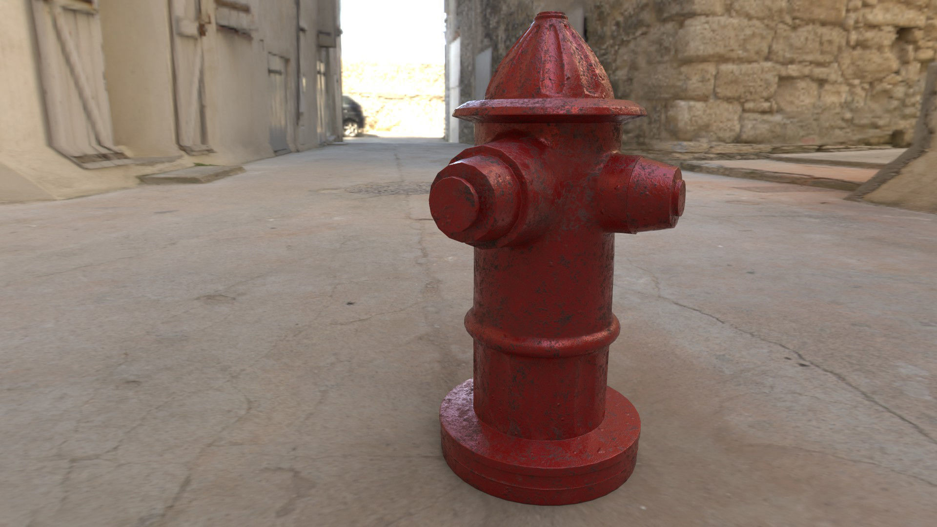 Fire hydrant Low-poly 3D model_1