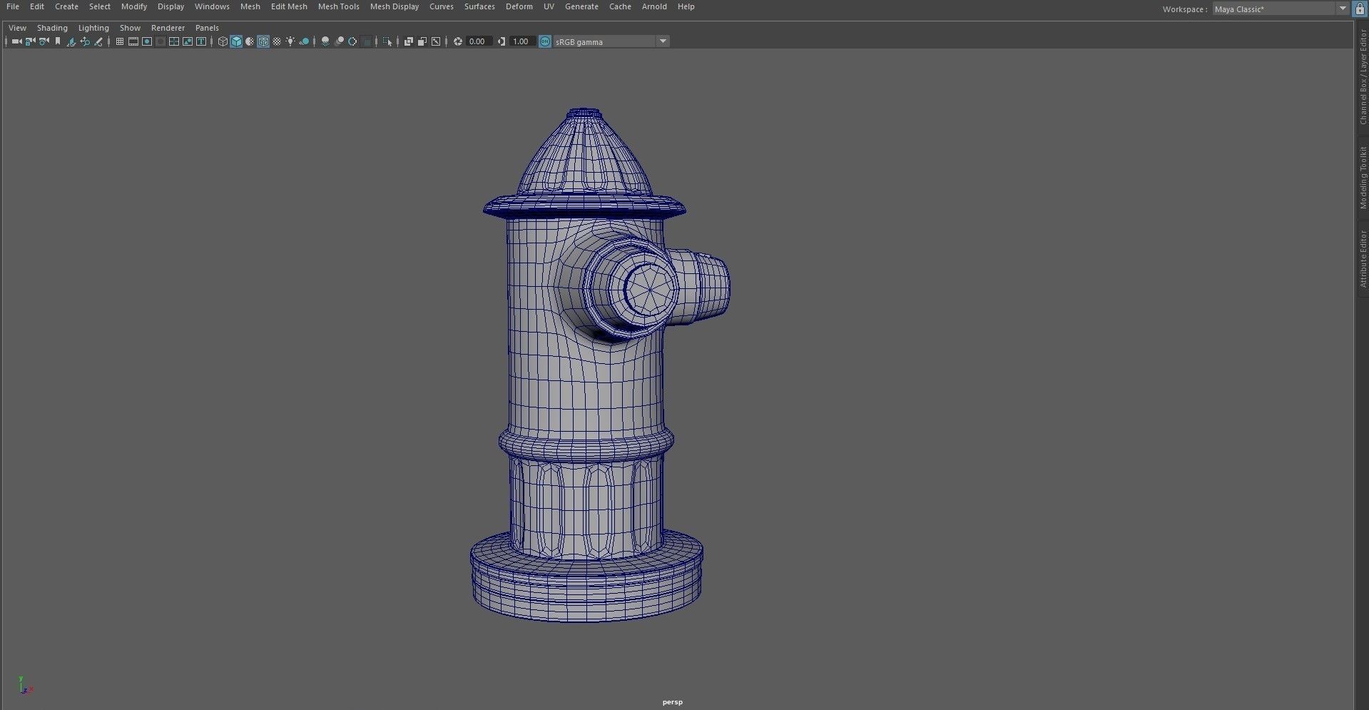 Fire hydrant Low-poly 3D model_4