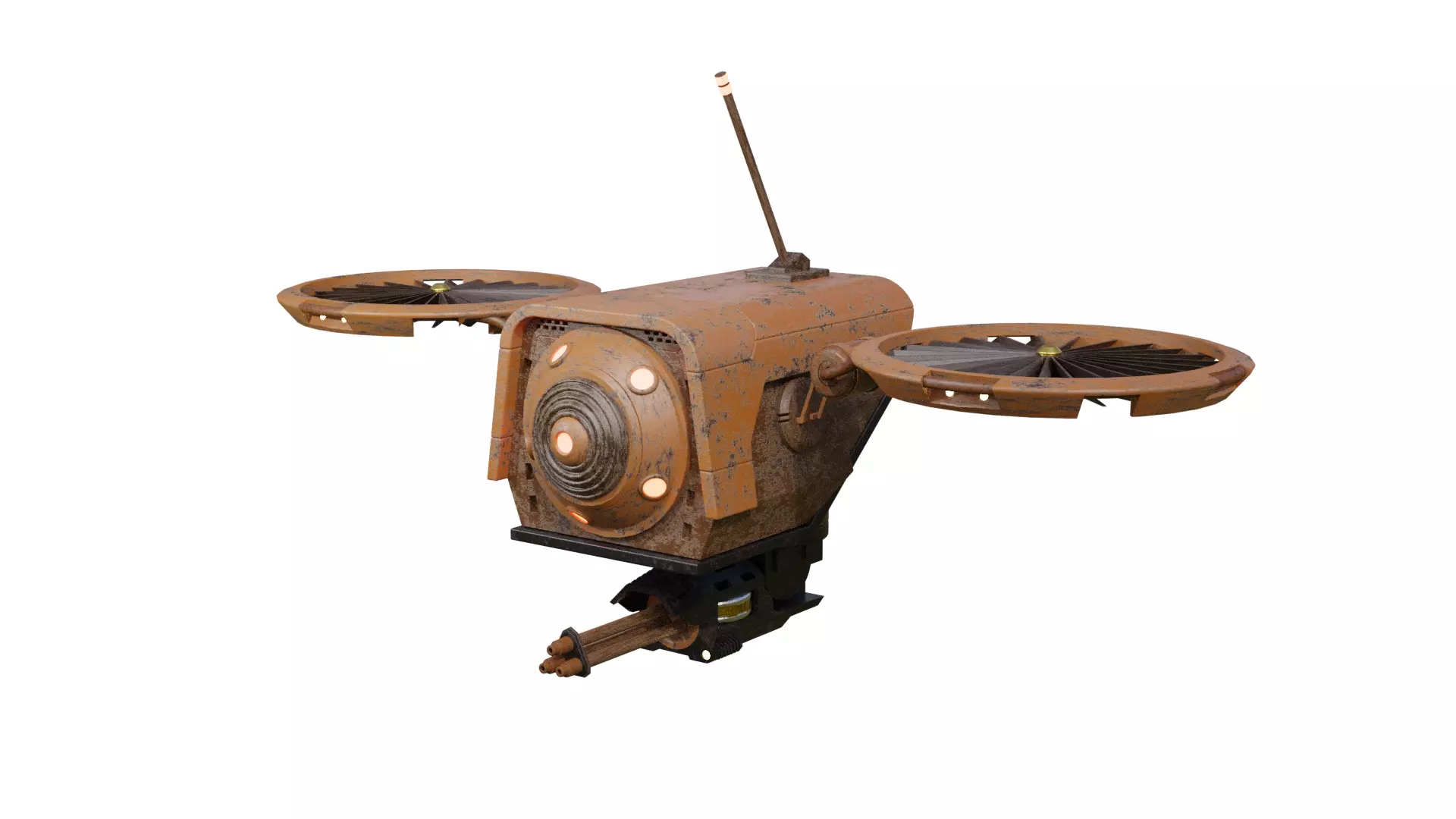 Sci-fi rust drone Free low-poly 3D model