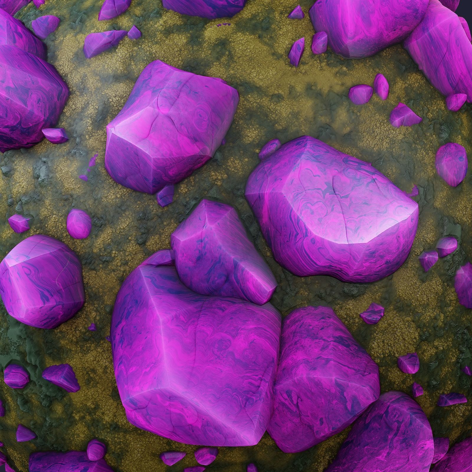 Stylized Alien Stonefield Generator - PBR - 4K - PNG - SBSAR  Texture_8