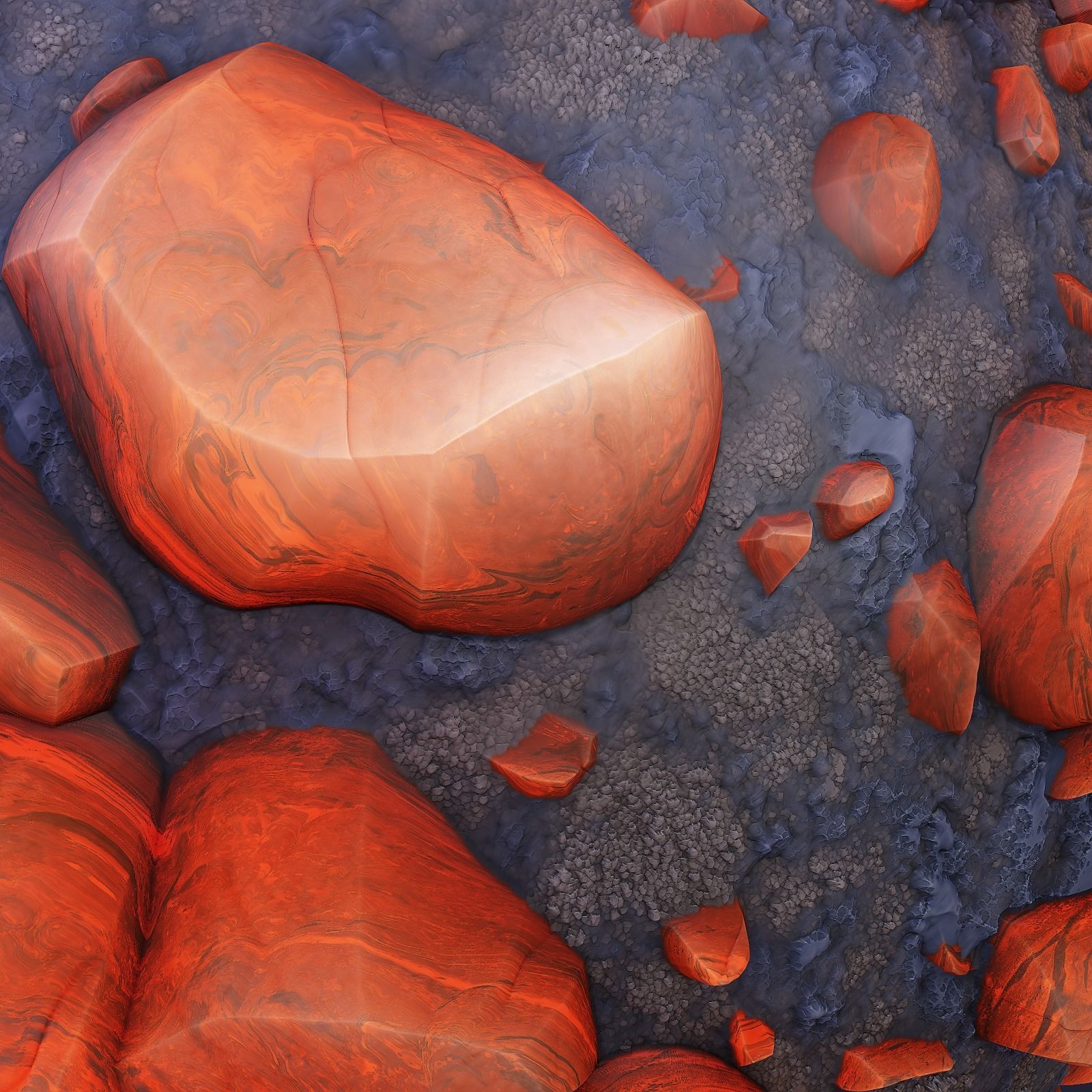 Stylized Alien Stonefield Generator - PBR - 4K - PNG - SBSAR  Texture_5