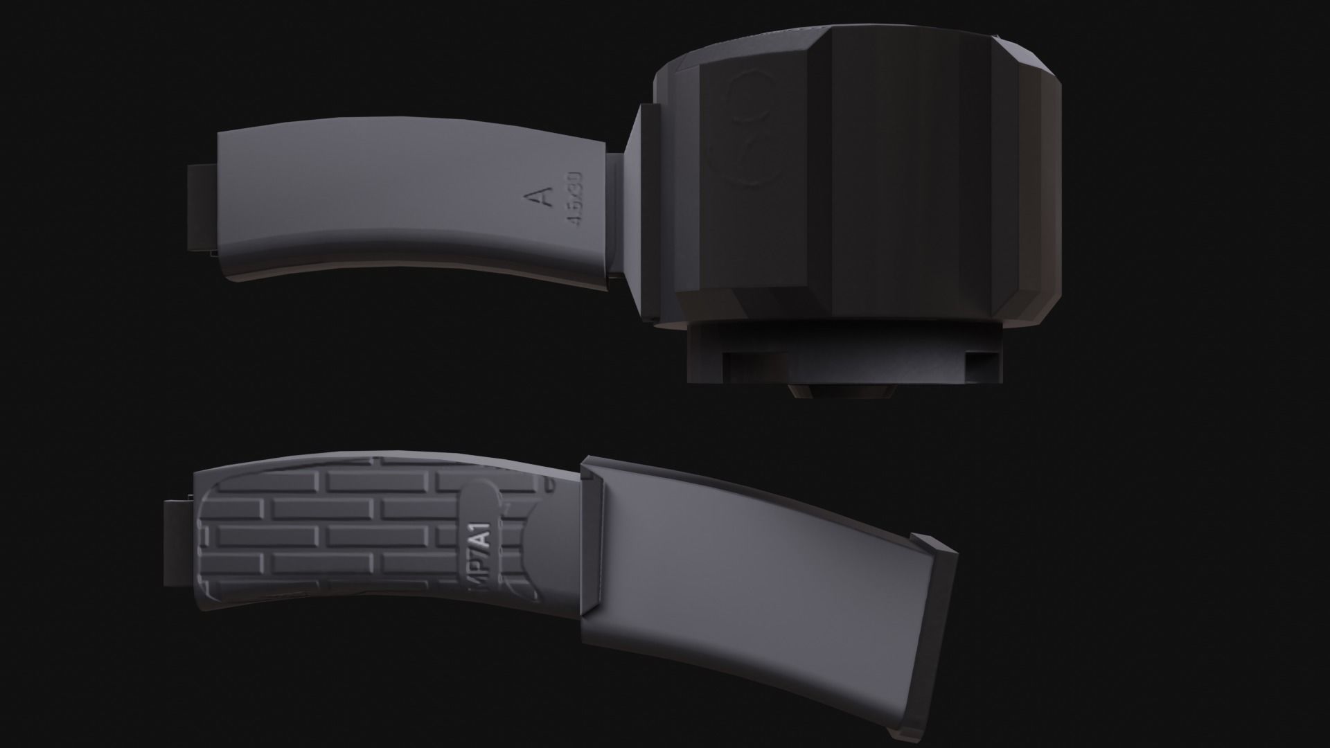 MP7 Sub-Machingun Low-poly 3D model_12