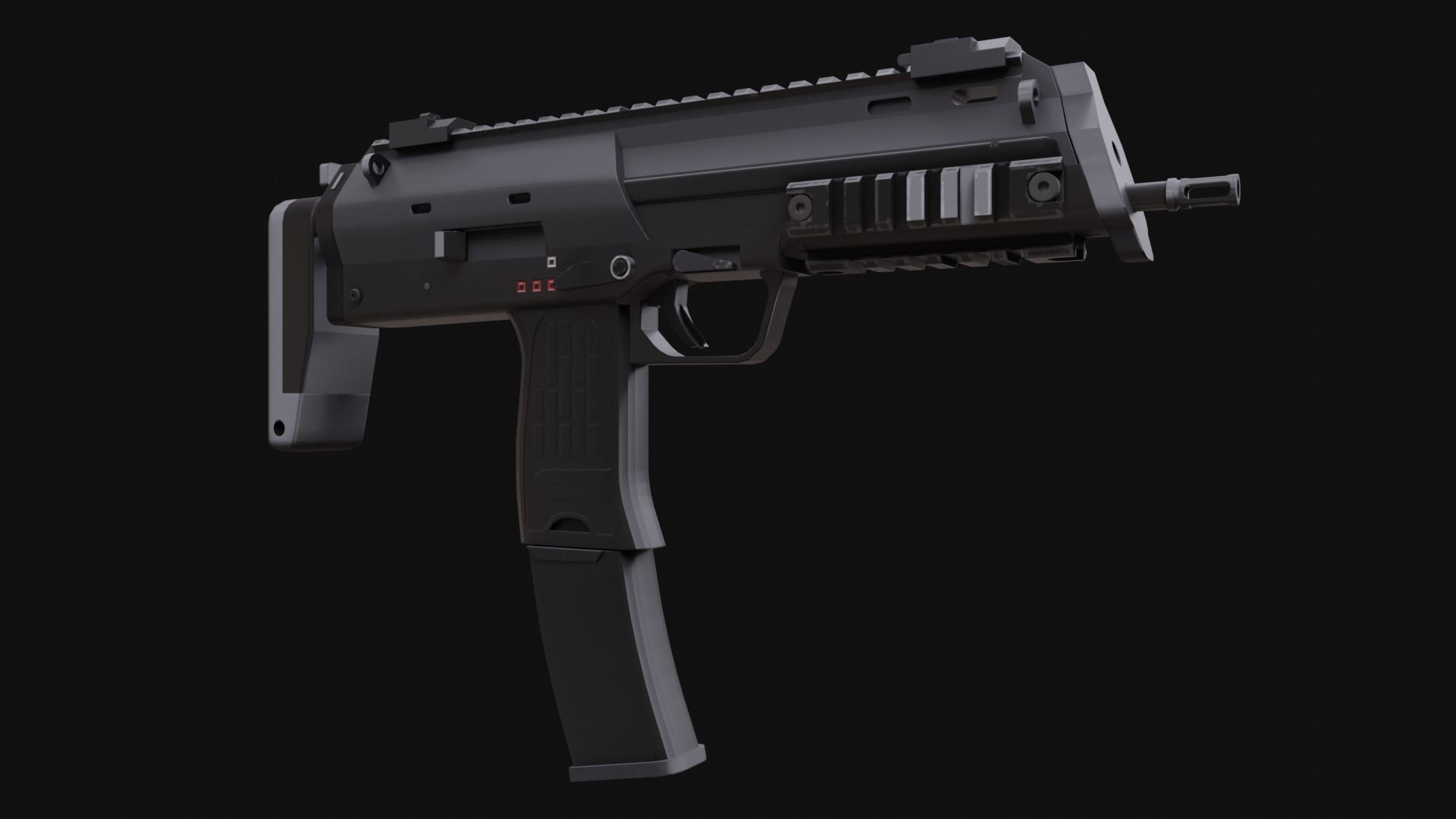 MP7 Sub-Machingun Low-poly 3D model_8
